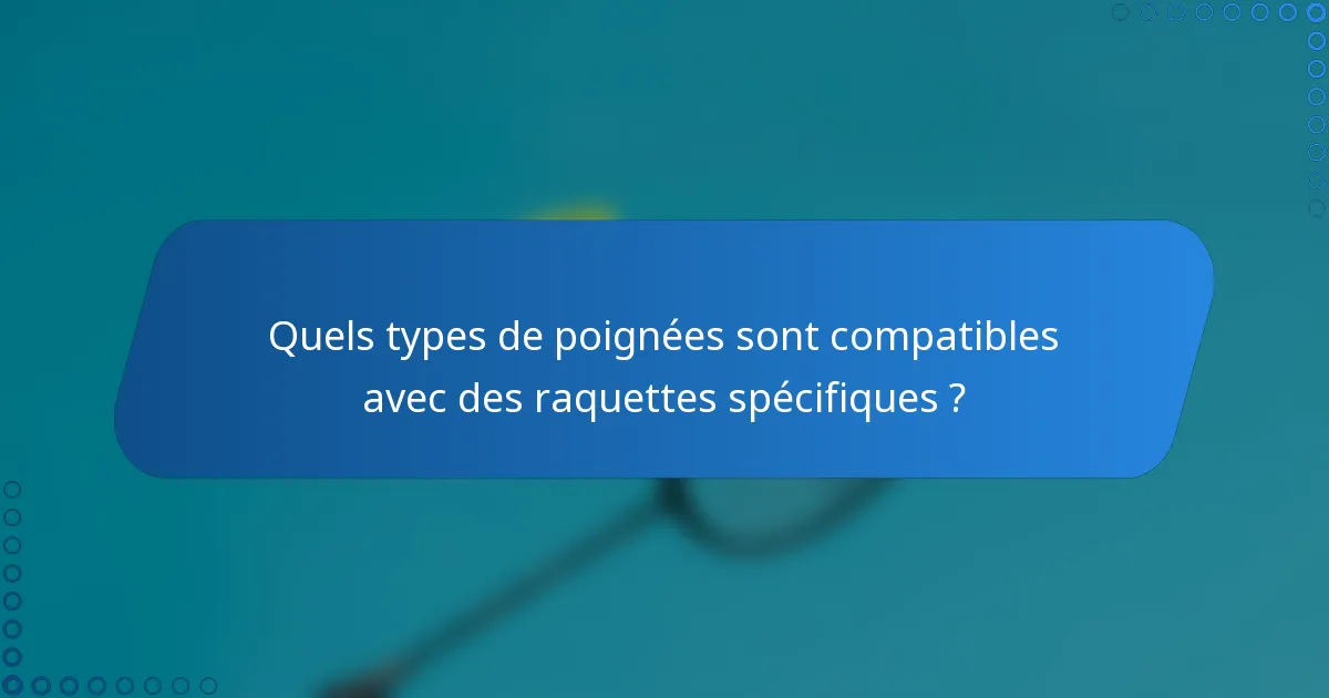 Quels types de poignées sont compatibles avec des raquettes spécifiques ?